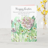 Prettig Pasen Psalm 105 Schrift Roze Bloemen Kaart (Gele Bloem)