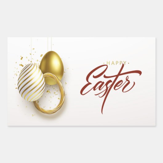 Prettig Pasen Rechthoekige Sticker (Voorkant)