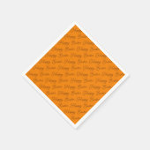 Prettig Pasen Schrift Bruin op Oranje Papieren Ser Servet (Hoek)