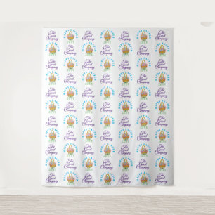 Prettig Pasen Step and Repeat foto achtergrond Wandkleed