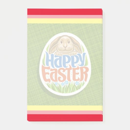 Prettig Pasen Vakantie Konijn Bloemen Post-it® Notes (Voorkant)
