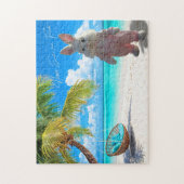 Prettig Pasen vanuit Florida Beach met Paashaas Legpuzzel (Verticaal)