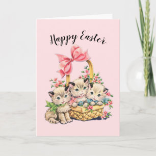 Prettig Pasen Vintage Kittens Kaart
