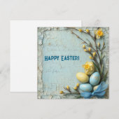 Prettig Pasen vintage wenskaart Feestdagenkaart (Voorkant / Achterkant)