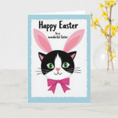 Prettig Pasen Zuster Kat Kaart (Gele Bloem)
