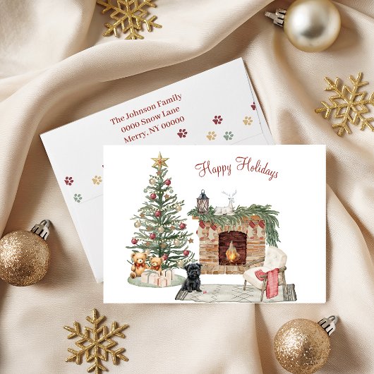 Prettig Pawlidays Hond Design- Affenpinscher Feestdagen Kaart