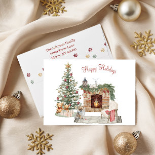 Prettig Pawlidays Hond Design- Pomeranian Feestdagen Kaart