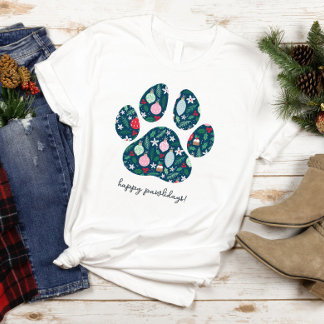 Prettig Pawlidays Kerstmis Hond Geliefde Tshirt