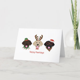Prettig Pawlidays Labrador Retriever Honden Feestdagen Kaart