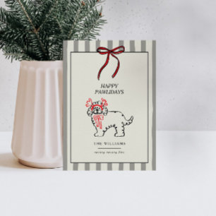 Prettig Pawlidays Modern Hond Familie Kerstkaart