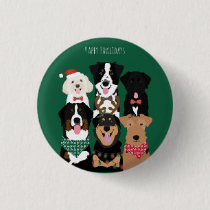 Prettig Pawlidays Schattige Kersthonden Ronde Button 3,2 Cm