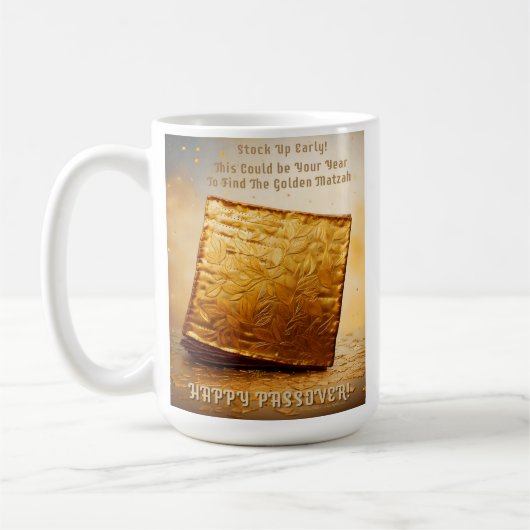 Prettig Pesach! Gouden Matzes Koffiemok (Links)