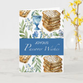 Prettig Pesach met de wijnglasbloem voor de Matze Kaart (Gele Bloem)