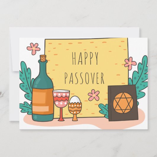 Prettig Pesach| Mooie Seder Pesach uitnodiging (Voorkant)