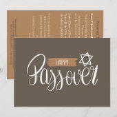 Prettig Pesach | Seder Pesach solide uitnodiging (Voorkant / Achterkant)