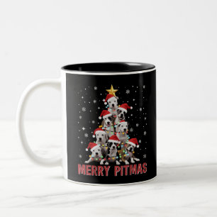 Prettig Pitmas Pitbull Hond Kerstboom Lelijke Kers Tweekleurige Koffiemok