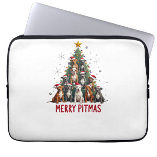Prettig Pitmas Pitbull Hond Lelijk Kerst T-shirt T Laptop Sleeve