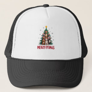 Prettig Pitmas Pitbull Hond Lelijk Kerst T-shirt T Trucker Pet