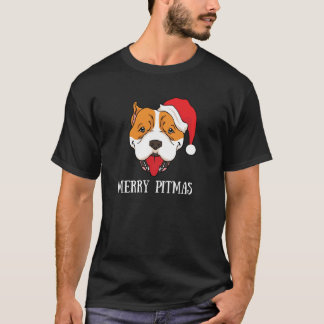 Prettig Pitmas Pitbull Kerstman Hond Pittie Kerst T-shirt