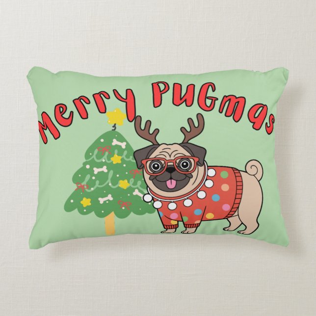 Prettig PUGfeest Accent Kussen (Voorkant)