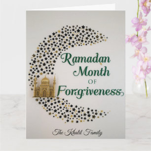 Prettig Ramadan Mubarak Ramadan Kareem Hilal Mosli Kaart