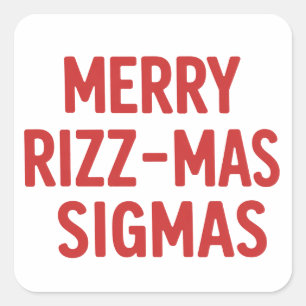 Prettig Rizz-Kerst Sigmas Snarky Kerst Grappig Vierkante Sticker