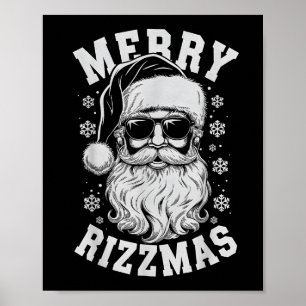 Prettig Rizzmas Grappige Kerstman Kerstman Gelukki Poster