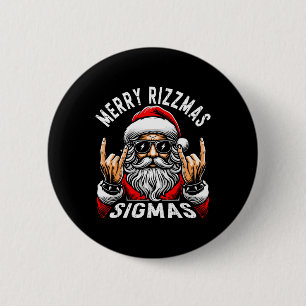 Prettig Rizzmas Sigmas Grappige Kerstmis Rizz Kers Ronde Button 5,7 Cm