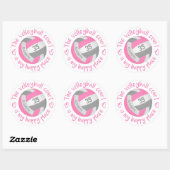 prettig roze volleybalhof ronde sticker (Vel)