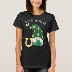 Prettig Sint-Patrick'sdag Groene Gnome Hoefijzer T-shirt