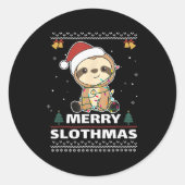Prettig SloomKerstmis Grappige Sloom Kerstmis Pun Ronde Sticker (Voorkant)