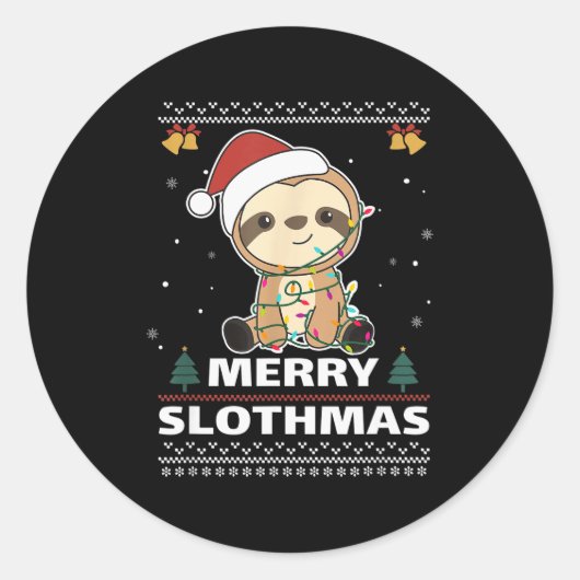 Prettig SloomKerstmis Grappige Sloom Kerstmis Pun Ronde Sticker (Voorkant)