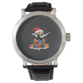 Prettig Slothkerstfeest leuke Kerstsloth Kerstman  Horloge