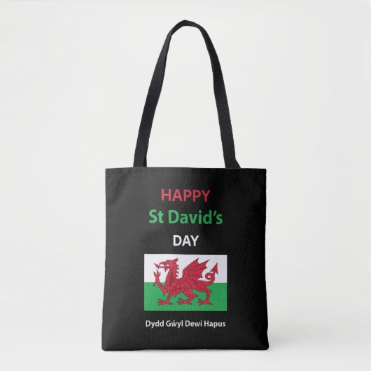 Prettig St David's Dag Dydd Gŵyl Dewi Hapus Draagtas (Voorkant)