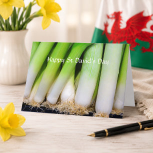 Prettig St David's Day Welshe Prei Persoonlijk Kaart