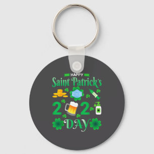 Prettig St. Patrick's Dag 2024 Ierse Klavertjevier Sleutelhanger