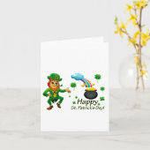 Prettig St. Patrick's Dag Kabouter Regenboog  Kaart (Gele Bloem)