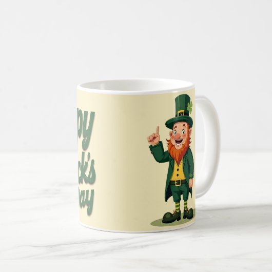 Prettig St. Patrick's Dag Schattige Kabouter Koffiemok (Voorkant rechts)