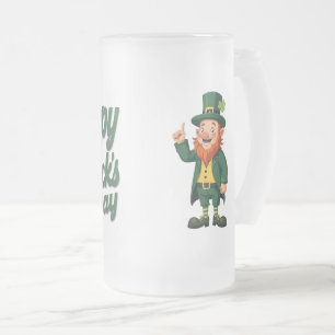 Prettig St. Patrick's Dag Schattige Leprechaun Matglas Bierpul