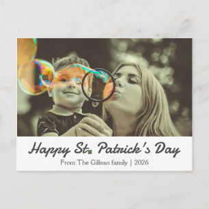 Prettig St. Patrick's dag Shamrocks familie 1 foto Feestdagenkaart
