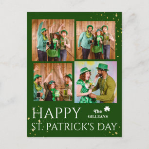 Prettig St. Patrick's dag Shamrocks gezinsfoto Feestdagenkaart