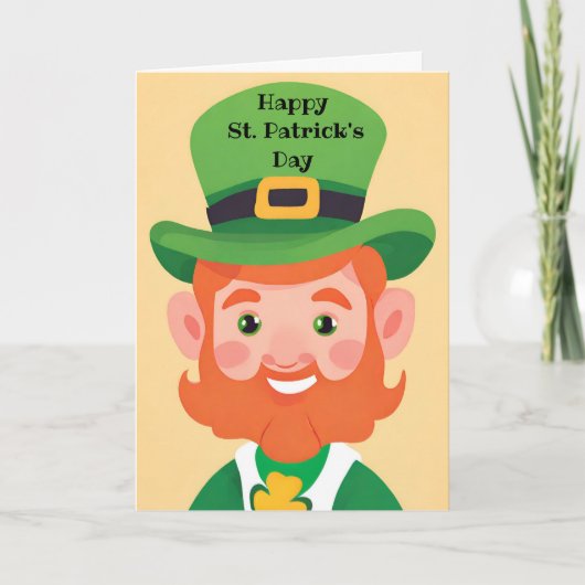 Prettig St. Patrick's Dag Speelse Leprechaun Kaart (Voorkant)