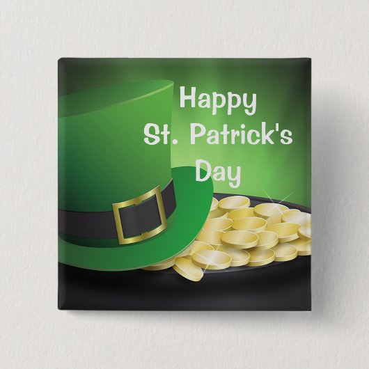 Prettig St. Patrick's Dag Vierkante Button 5,1 Cm (Voorkant)