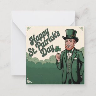 Prettig St. Patrick's Dag Vintage Kabouter Notitiekaartje