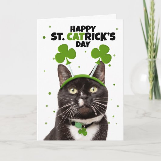 Prettig St. Patrick's Dag Voor Iedereen Kat in Hoo Feestdagen Kaart (Voorkant)