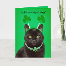 Prettig St. Patrick's Dag Voor Iedereen Zwarte Kat Feestdagen Kaart