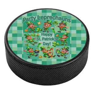Prettig St. Patrick's Day "Feestkabouters" Hockey Puck