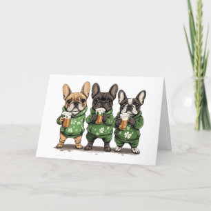 Prettig St. Patrick's Day Franse Bulldoggen Feestdagen Kaart