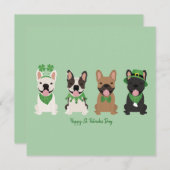 Prettig St. Patrick's Day Franse Bulldoggen Feestdagenkaart (Voorkant / Achterkant)