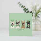 Prettig St. Patrick's Day Franse Bulldoggen Feestdagenkaart (Staand voorkant)